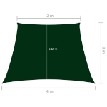 Parasole a Vela in Tela Oxford a Trapezio 2/4x3 m Verde Scuro