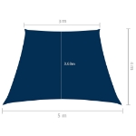 Parasole a Vela in Tela Oxford a Trapezio 3/5x4 m Blu