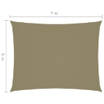 Parasole a Vela Oxford Rettangolare 6x7 m Beige