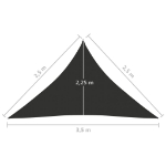 Parasole a Vela Oxford Triangolare 2,5x2,5x3,5 m Antracite