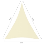 Parasole a Vela Oxford Triangolare 3x4x4 m Crema