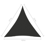 Parasole a Vela Oxford Triangolare 4,5x4,5x4,5 m Antracite