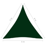 Parasole a Vela Oxford Triangolare 4x4x4 m Verde Scuro