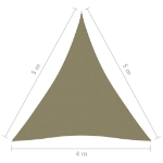 Parasole a Vela Oxford Triangolare 4x5x5 m Beige