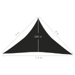 Vela Parasole 160 g/m² Nera 4x4x5,8 m in HDPE