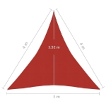 Vela Parasole 160 g/m² Rossa 3x4x4 m in HDPE