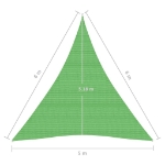 Vela Parasole 160 g/m² Verde Chiaro 5x6x6 m in HDPE