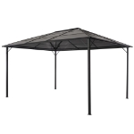 Gazebo con Tetto in Alluminio 4x3x2,6 m Nero