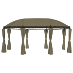 Gazebo con Tende 520x349x255 cm Grigio Talpa 180 g/m²