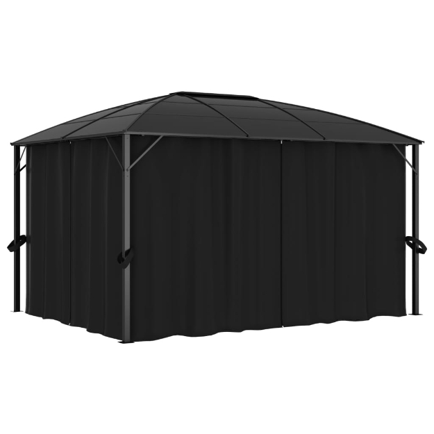 Gazebo con Tende 400x300x265 cm Antracite