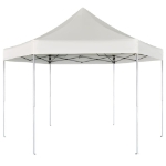 Gazebo Esagonale Pop-Up Pieghevole Bianco Crema 3,6x3,1 m