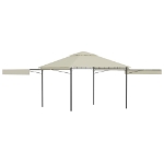 Gazebo con Tetto Doppio Estendibile 3x3x2,75 m Crema 180 g/m²