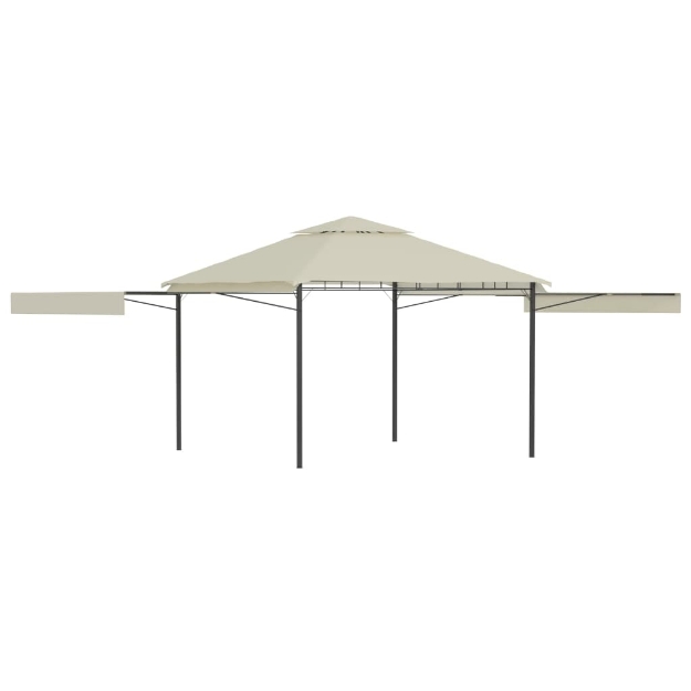 Gazebo con Tetto Doppio Estendibile 3x3x2,75 m Crema 180 g/m²