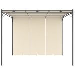 Gazebo da Giardino con Tenda Laterale 3x3x2,25m Crema