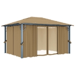 Gazebo con Tenda 400x300 cm Grigio Talpa in Alluminio