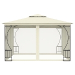 Gazebo con Rete 300x300x265 cm Crema