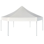 Gazebo Esagonale Pop-Up Pieghevole Bianco Crema 3,6x3,1 m