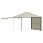 Gazebo con Tetto Doppio Estendibile 3x3x2,75 m Crema 180 g/m²