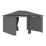 Gazebo da Giardino con Tende 4x3 m Antracite