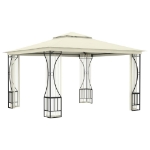 Gazebo con Rete 300x300x265 cm Crema