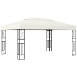 Gazebo con Stringa di Luci LED 3x4 m in Tessuto Crema