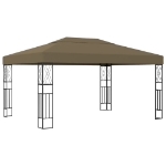 Gazebo con Luci a Stringa LED 3x4 m in Tessuto Grigio Talpa