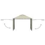 Gazebo con Tetto Doppio Estendibile 3x3x2,75 m Crema 180 g/m²