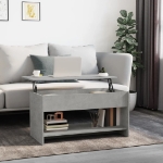 Tavolino Salotto Grigio Cemento 102x50x52,5cm Legno Multistrato