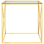 Tavolino da Salotto Oro 55x55x55 cm in Acciaio Inox e Vetro