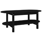 Tavolino da Salotto Nero 110x55x45 cm Legno Massello di Pino