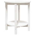 Tavolino da Salotto Bianco Ø 55x60 cm in Legno Massello di Pino