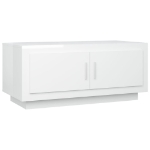 Tavolino da Salotto Bianco Lucido 102x50x45cm Legno Compensato