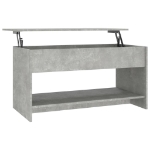 Tavolino Salotto Grigio Cemento 102x50x52,5cm Legno Multistrato