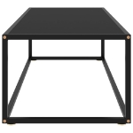 Tavolino da Salotto Nero con Vetro Nero 120x50x35 cm