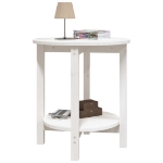 Tavolino da Salotto Bianco Ø 55x60 cm in Legno Massello di Pino