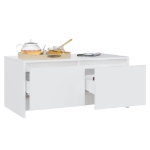 Tavolino da Salotto Bianco 90x50x41,5 cm in Legno Multistrato