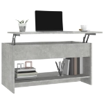 Tavolino Salotto Grigio Cemento 102x50x52,5cm Legno Multistrato