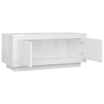 Tavolino da Salotto Bianco Lucido 102x50x45cm Legno Compensato