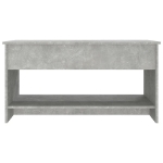 Tavolino Salotto Grigio Cemento 102x50x52,5cm Legno Multistrato