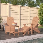 Sedie Giardino con Poggiapiedi e Tavolo Adirondack HDPE Marrone