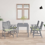 Sedie Pranzo per Esterni con Cuscini 4 pz Legno Massello Acacia