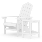 Sedia da Giardino con Tavolo Adirondack in HDPE Bianco