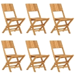 Sedie da Giardino Pieghevoli 6pz 47x61x90cm Legno Massello Teak