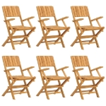 Sedie da Giardino Pieghevoli 6pz 55x61x90cm Legno Massello Teak