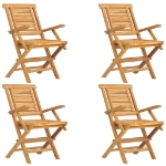 Sedie da Giardino Pieghevoli 4pz 56x63x90cm Legno Massello Teak