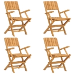 Sedie da Giardino Pieghevoli 4pz 55x61x90cm Legno Massello Teak