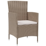 Sedie da Giardino con Cuscini 2 pz in Polyrattan Beige