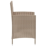 Sedie da Giardino con Cuscini 2 pz in Polyrattan Beige