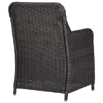 Set Bistrot da Giardino 3 pz con Cuscini in Polyrattan Nero