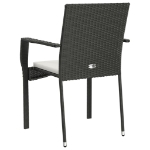 Sedie da Giardino con Cuscini 2 pz in Polyrattan Nere